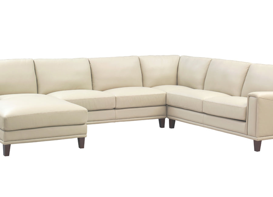 Jensen Top Grain Leather Sectional Chaise