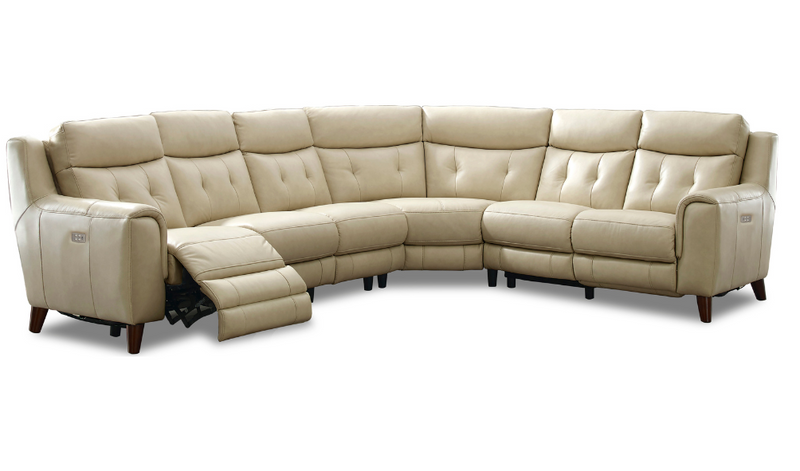 Campania leather store power reclining sectional