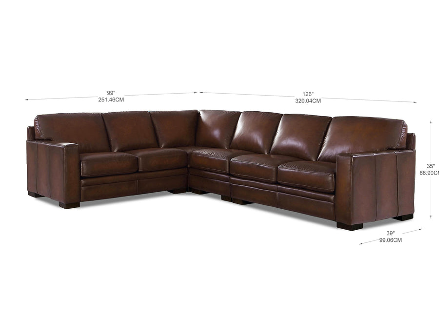 Luca Top Grain Leather Sectional