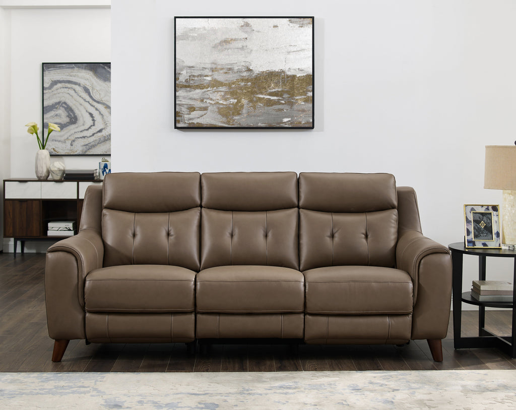 campania 2-piece top grain leather power sofa