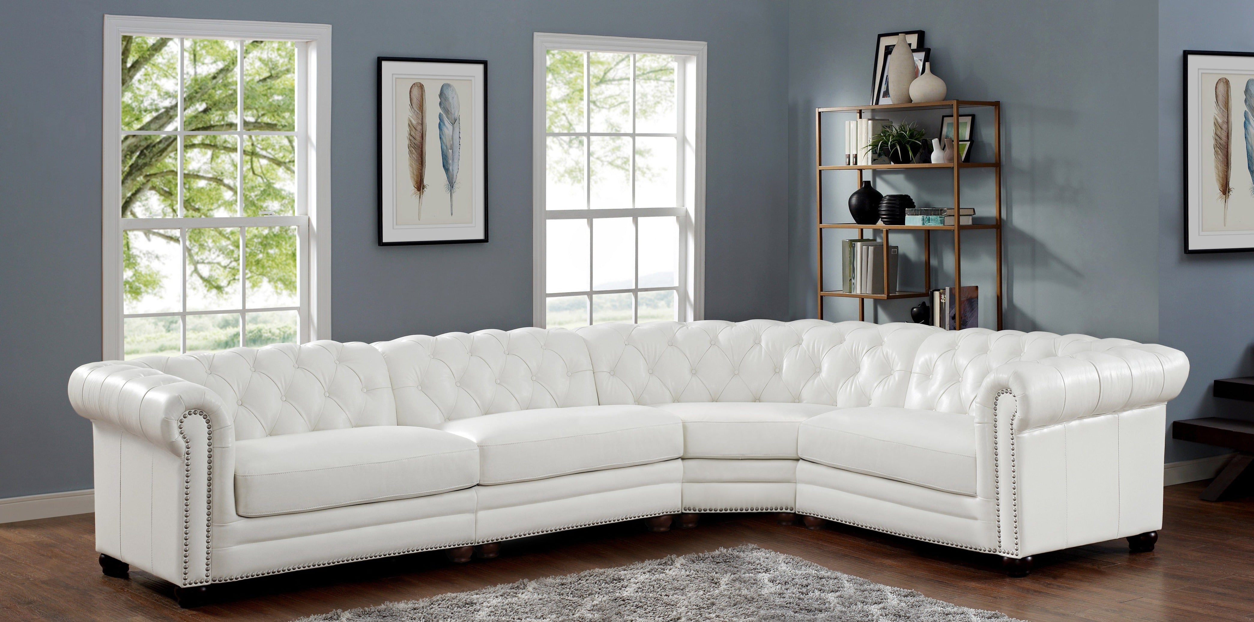 Allington Top Grain Leather Sectional Prospera Home