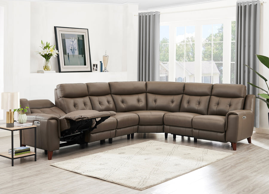 Malibu Zero Gravity Top Grain Leather Power Sectional