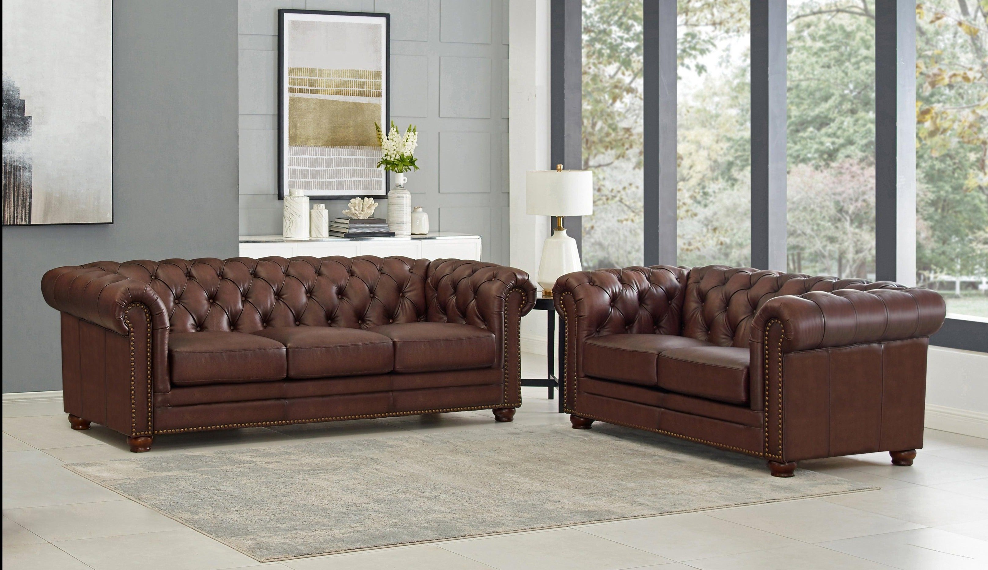 Allington Top Grain Leather Sofas | Prospera Home